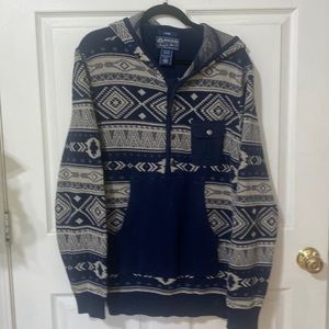 American Rag Mens Geo Stripe Anorak Sweater - sz Large